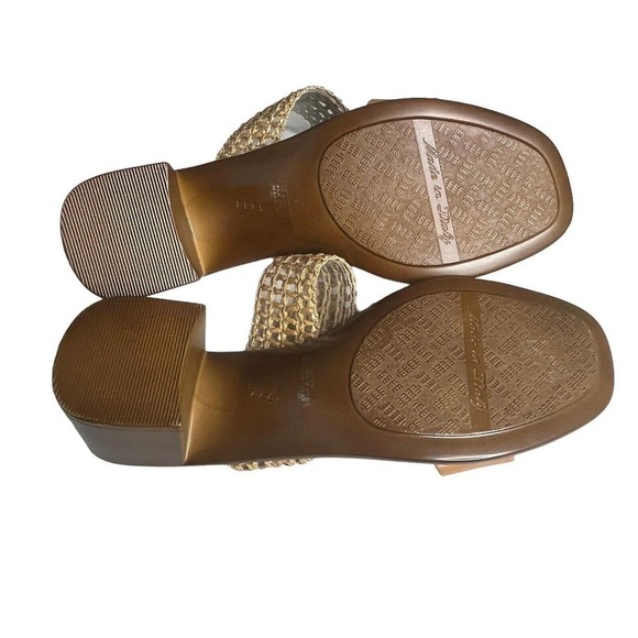 Toscanella Women’s Size 8 Gaucho Sandals Slides Raffia Chunky Heel Italy NEW - Picture 9 of 12